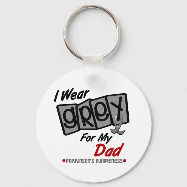 Parkinsonerkrankung Ich trage GRAU für meinen Vate Schlüsselanhänger (Vorderseite)