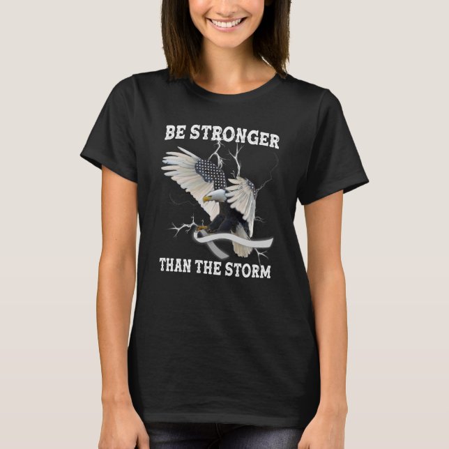 Parkinson's Awareness Eagle ist stärker als Sturm T-Shirt (Vorderseite)