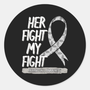 Parkinsons Awareness Gray Ribbon Idiopathischer Sh Runder Aufkleber