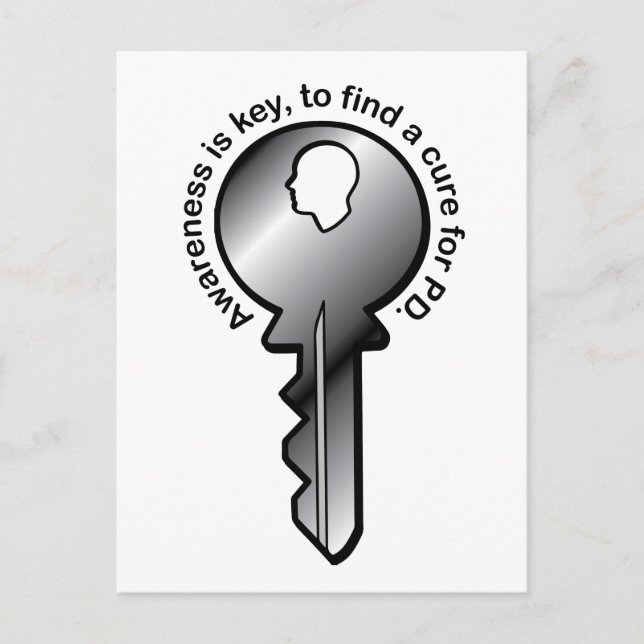 Parkinson's Awareness ist der Schlüssel Postkarte (Vorderseite)
