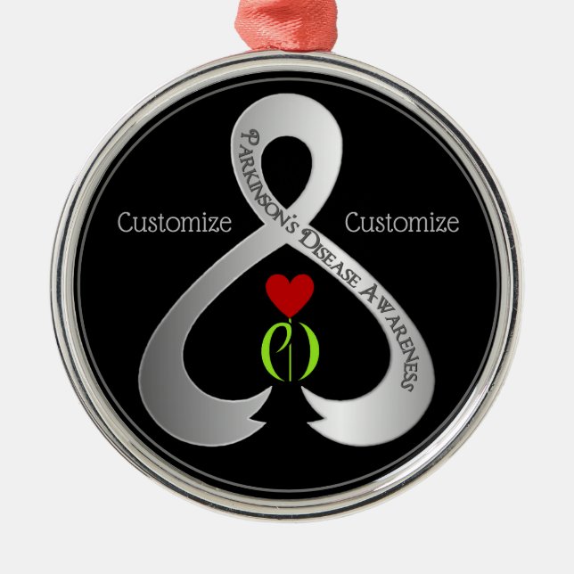 Parkinson's Awareness Ribbon Ornament Aus Metall (Vorne)