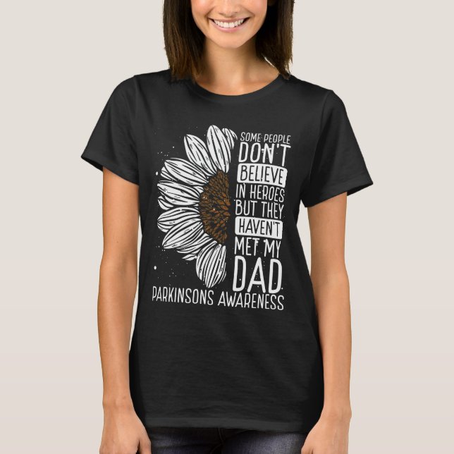 Parkinsons Awareness Ribbon Vater Warrior T-Shirt (Vorderseite)