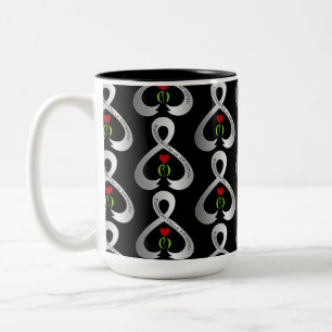 Parkinson's Awareness Ribbon Zweifarbige Tasse