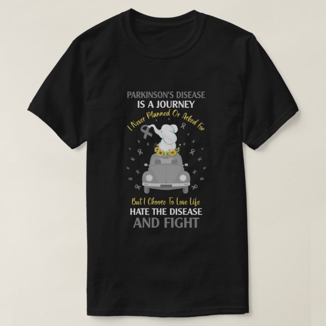 Parkinson's Disease Awareness ist eine Reise T-Shirt (Design vorne)