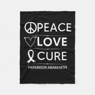 Parkinsons Disease Awareness Peace Liebe Cure Fleecedecke