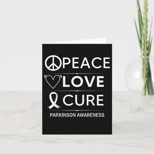 Parkinsons Disease Awareness Peace Liebe Cure Karte (Vorderseite)