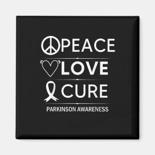 Parkinsons Disease Awareness Peace Liebe Cure Magnet