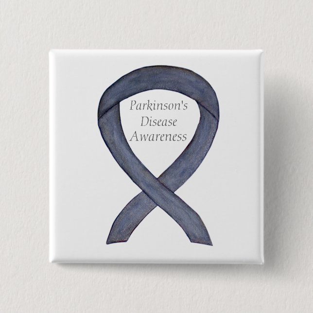 Parkinson's Disease Awareness Ribbon Art Button (Vorderseite)