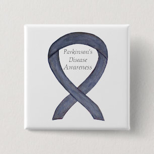 Parkinson's Disease Awareness Ribbon Art Button