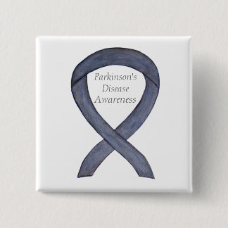 Parkinson's Disease Awareness Ribbon Art Button