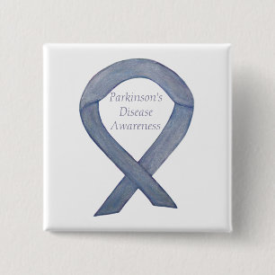 Parkinson's Disease Awareness Ribbon Art Button