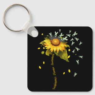 Parkinson's Disease Awareness Sunflower Ribbon Sup Schlüsselanhänger