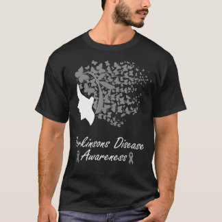 Parkinson's Disease Awareness Women Butterflies H T-Shirt