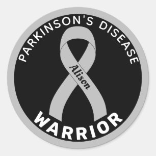 Parkinson's Disease Warrior Ribbon Black Runder Aufkleber