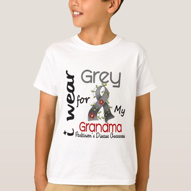 Parkinsons Krankheit trage ich Grau für meine T-Shirt (Vorderseite)
