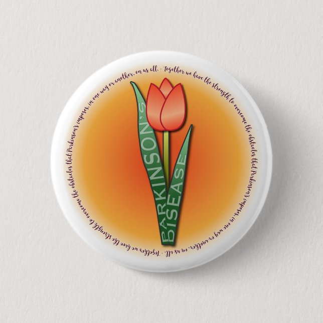 Parkinsons Tulip Round Strength Quote Button (Vorderseite)