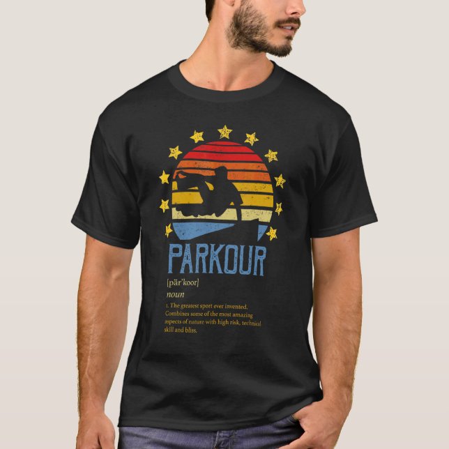 Parkour Definition Urban Jumping Freerunning Park T-Shirt (Vorderseite)