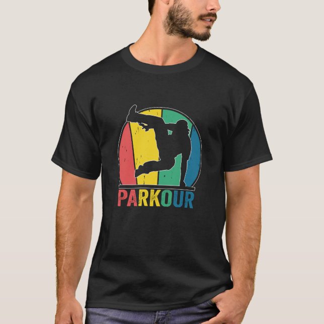 Parkour Free Running Training Traceur Retro T-Shirt (Vorderseite)