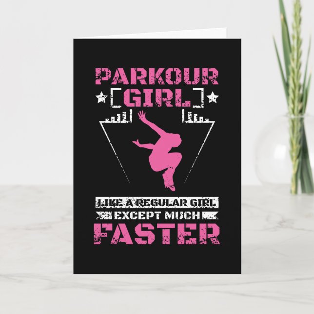 Parkour Freerunning Girl Karte (Vorderseite)