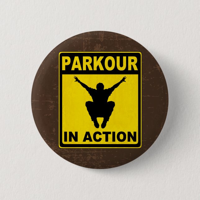 Parkour im Aktions-Schild Button (Vorderseite)