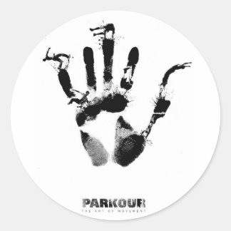 Parkour Poster Runder Aufkleber
