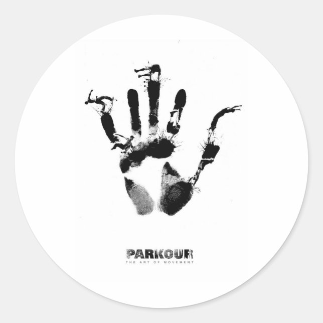 Parkour Poster Runder Aufkleber (Vorderseite)