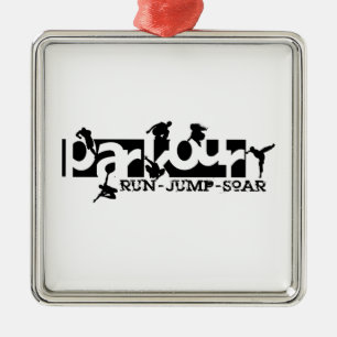 Parkour Silbernes Ornament