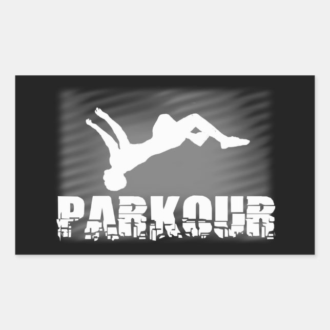 Parkour-Sportleraufkleber Rechteckiger Aufkleber (Vorderseite)