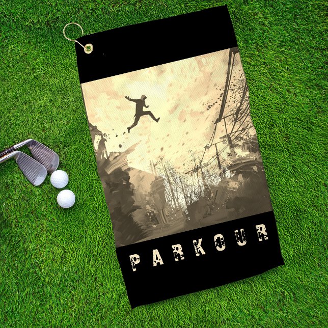 Parkour Urban Free Running Freestyling Golfhandtuch (Von Creator hochgeladen)