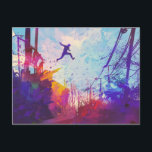 Parkour Urban Free Running Stationer Postkarte<br><div class="desc">Der Eindruck eines bunten Künstlers,  in einer urbanen Hinterstraße Parkour zu praktizieren. Entworfen für Sie von Evco Studio.</div>