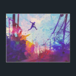 Parkour Urban Free Running Stationer Postkarte<br><div class="desc">Der Eindruck eines bunten Künstlers,  in einer urbanen Hinterstraße Parkour zu praktizieren. Entworfen für Sie von Evco Studio.</div>