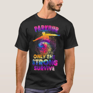 Parkour Urban Gymnast farbenfrohe Regenbogendesign T-Shirt