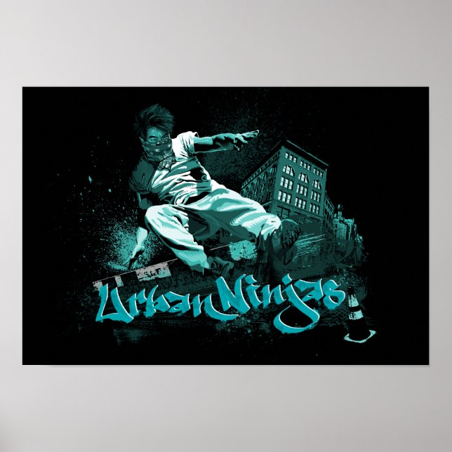 Parkour - Urban Ninjas Aquamarin Poster (Vorne)