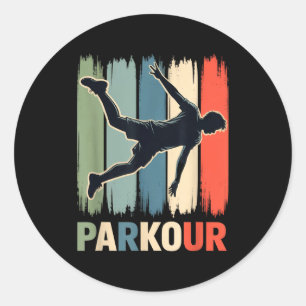 Parkour, Urbaner Turner, Traceur, Läufer Runder Aufkleber