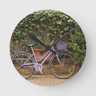 Parkplatz Fahrrad, Pienza, Italien, Toskana Runde Wanduhr