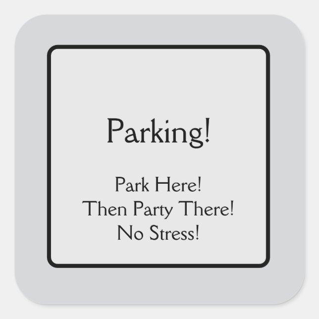 Parkplatz Quadratischer Aufkleber (Vorderseite)