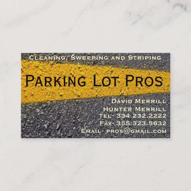 Parkplatz Striping-Visitenkarte Visitenkarte (Vorderseite)