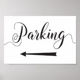 Parkrichtungen für Hochzeiten Zeichen Links Pfeil Poster