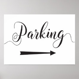 Parkrichtungen Gleich nach rechts für Hochzeiten Poster