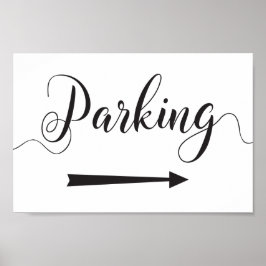 Parkrichtungen Gleich nach rechts für Hochzeiten Poster