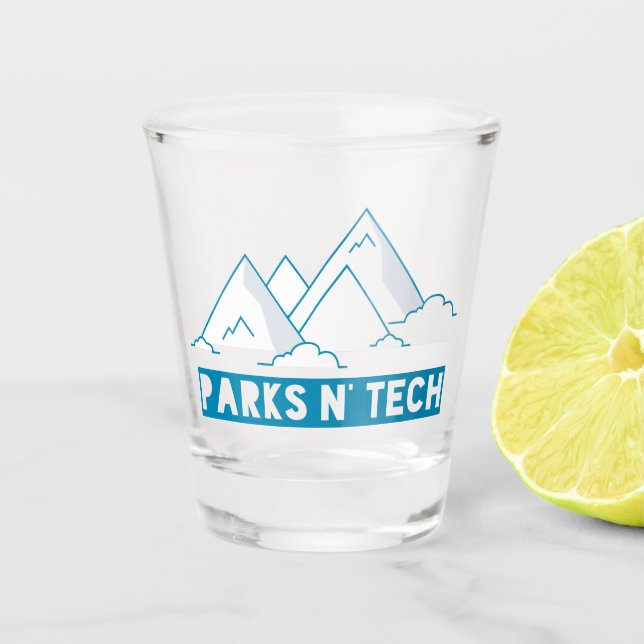 Parks N Technologie-Berge Schnapsglas (Vorderseite)