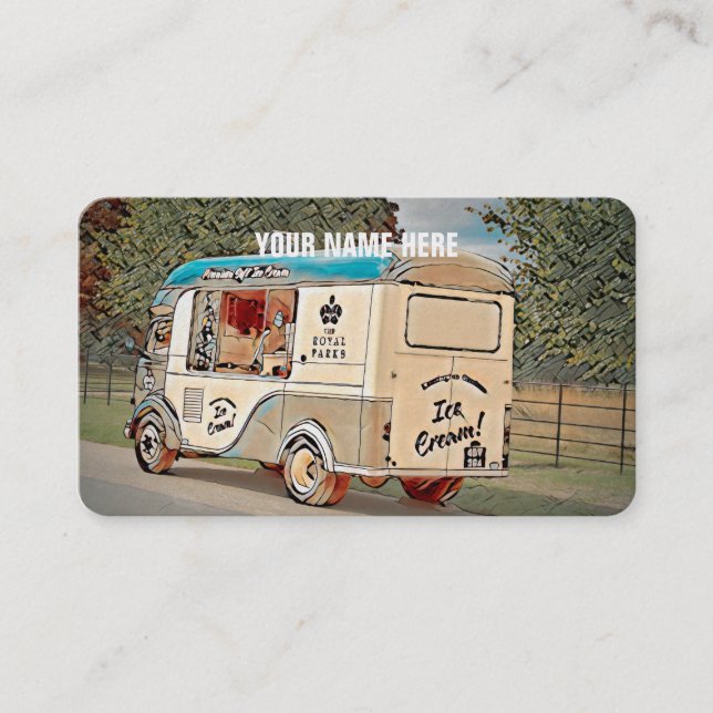Parks Vintager Ice Cream Truck Visitenkarte (Vorderseite)