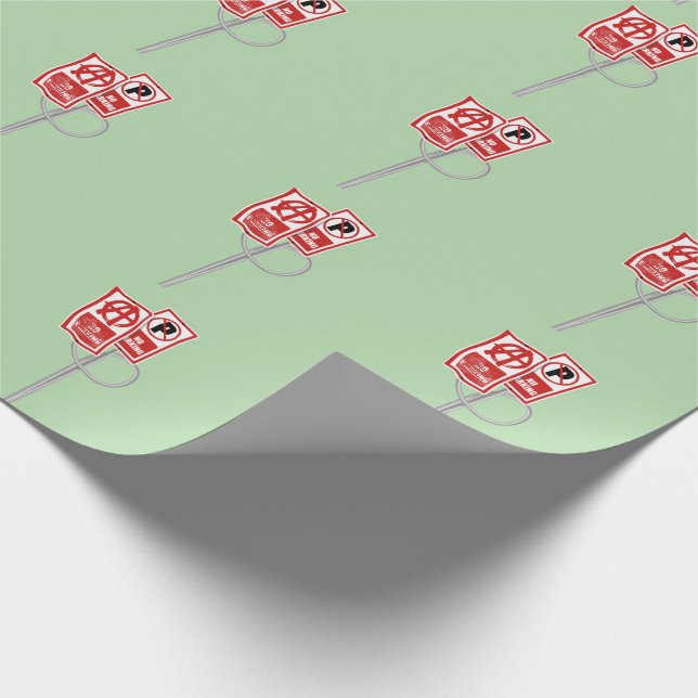 Parkverbot-Anarchie-Schild Geschenkpapier (Ecke)