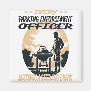 Parkvollstrecker Funny Grillen Koch oder Gril Magnet