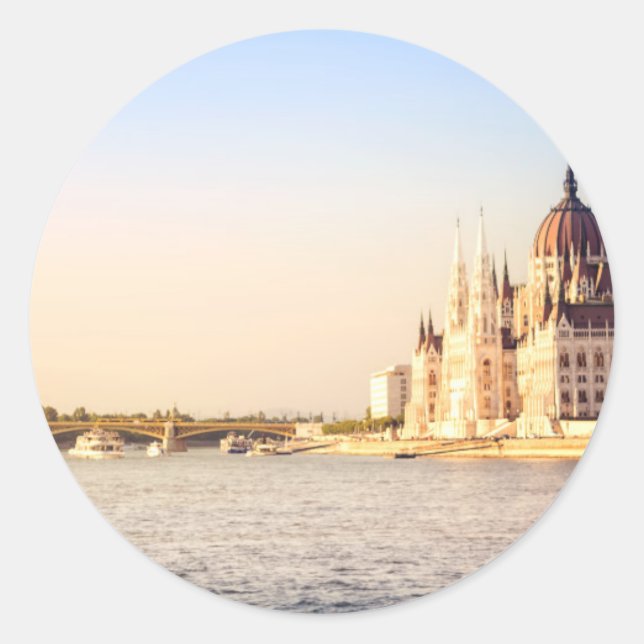 Parlament Budapest Runder Aufkleber (Vorderseite)
