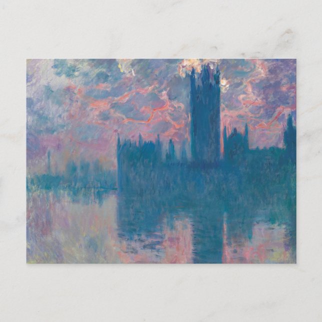 Parlament, Sunset von Claude Monet Postkarte (Vorderseite)