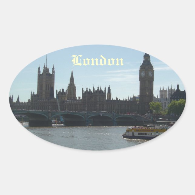 Parlament und Big Ben Ovaler Aufkleber (Vorderseite)