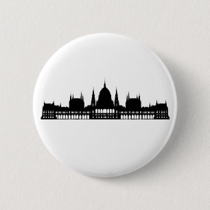 Parlaments-Palastarchitektur Budapests Ungarn Button