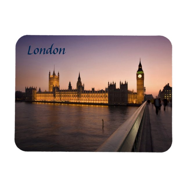 Parlamentsgebäude im Londoner Souvenir-Foto Magnet (Horizontal)