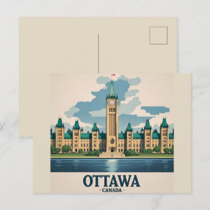 Parlamentsgebäude Ottawa Kanada, Stadt-Skyline Postkarte
